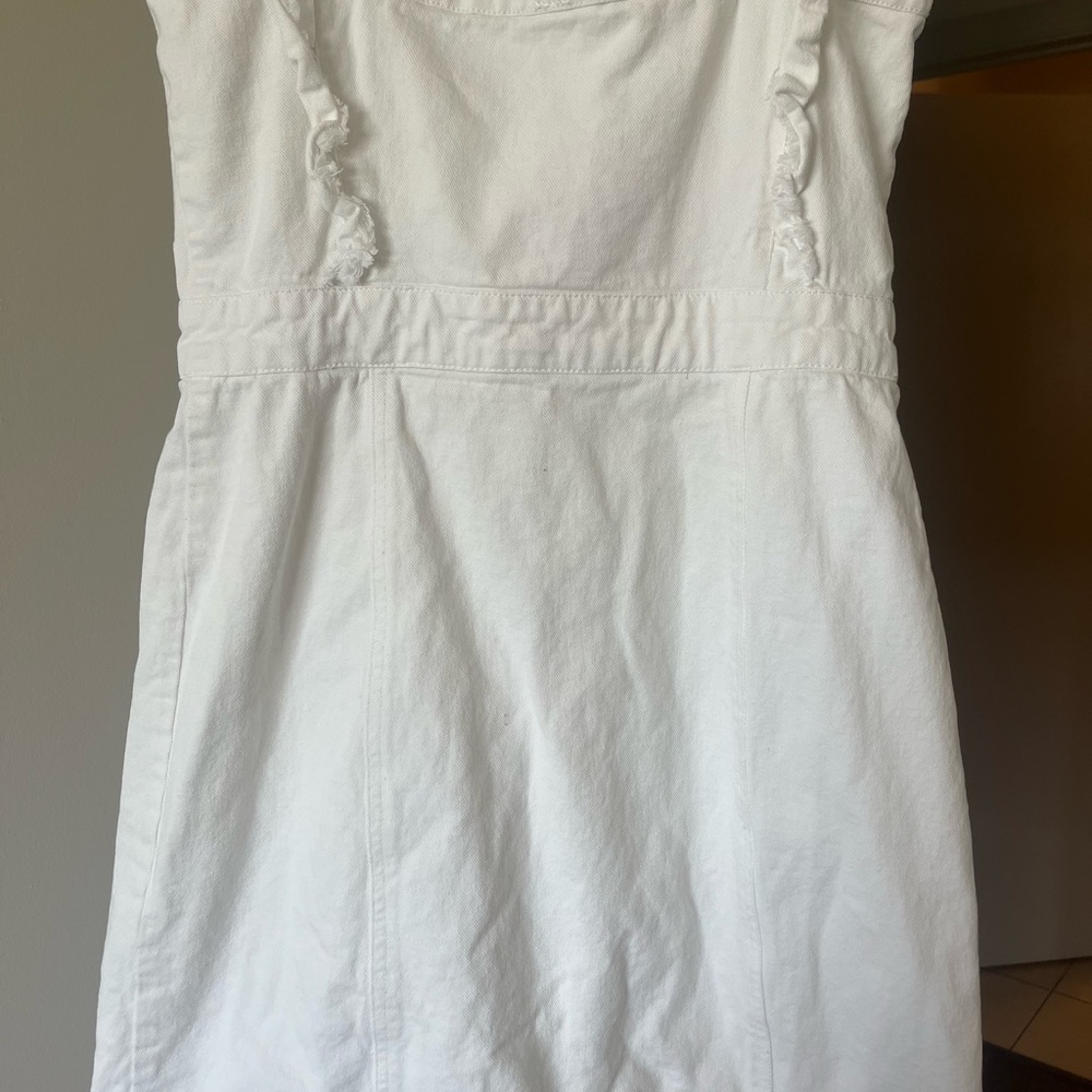 White Button-Down Jean Denim Dress